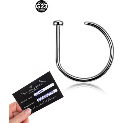 Afbeelding van fake neuspiercing Zilver nep piercing septum neusring Jewelegance