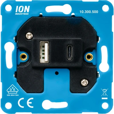 Afbeelding van USB stopcontact ION Industries V1/J1 (USB A, C)
