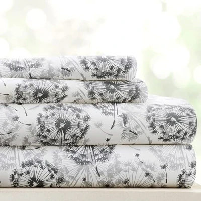Afbeelding van Linen Market 4 delige queensize beddengoedset (grijze bloemen) slaap beter dan ooit met deze ultrazachte en verkoelende lakens voor je bed diepe zak past op 40 cm matras
