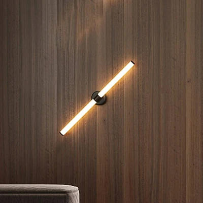 Afbeelding van Maytoni LED wandlamp Axis, goudkleurig, hoogte 63 cm