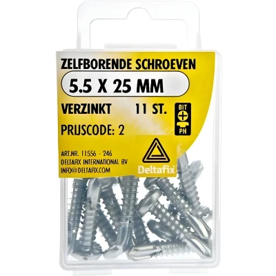 Afbeelding van Deltafix schroef zelfborend cilinderkop / ph verzinkt 5.5 x 25 mm din 7504 n 11 st.