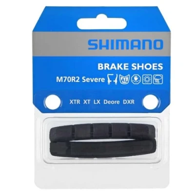 Afbeelding van Shimano M70R2 remblok rubbers en bevestigingspennen BikeTotaal.nl Zwart