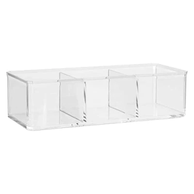 Afbeelding van Make up organizer 3 vakken 23 x 8,5 cm van kunststof Nagellak houder Organizers