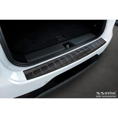 Afbeelding van Zwart RVS Achterbumperprotector compatibel met Mercedes EQE SUV (X294) 2022 &#039;Ribs&#039;