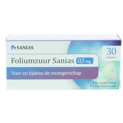 Afbeelding van Foliumzuur Sanias Tablet 0,5mg