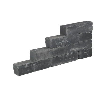 Afbeelding van Stapelblok getrommeld Blockstone Black 15x15x60cm