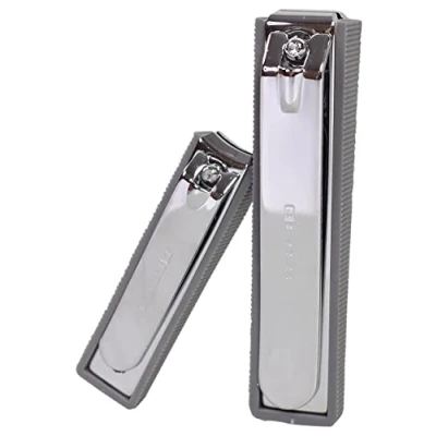 Afbeelding van Beter Nagelknipper voor manicure en pedicure met houder, roestvrij staal, duurzaam, nagelverzorging handen teennagels, 2 stuks