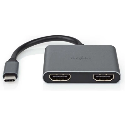 Afbeelding van USB C naar HDMI adapter Nedis 0.1 meter (4K@30Hz, 2 x HDMI)