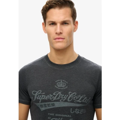 Afbeelding van Workwear Washed T shirt met Relaxte Pasvorm Dark Grey Grootte: Xxl