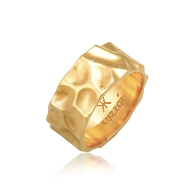 Afbeelding van Kuzzoi USED LOOK Ring goldcoloured, Heren, Maat: 62, Gold coloured