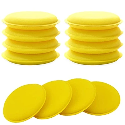 Afbeelding van 12 stuks auto wax applicator pads polish detaillering spons pad ultra zachte polijsten praktische accessoires voor schone voertuig glas (geel)