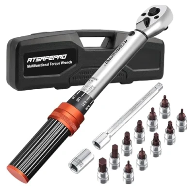 Afbeelding van ATsafepro momentsleutel fiets 5 25 Nm, 1/4 inch aandrijving klick set met twee richtingen instelbare 72 tanden voor en motorfiets onderhoud