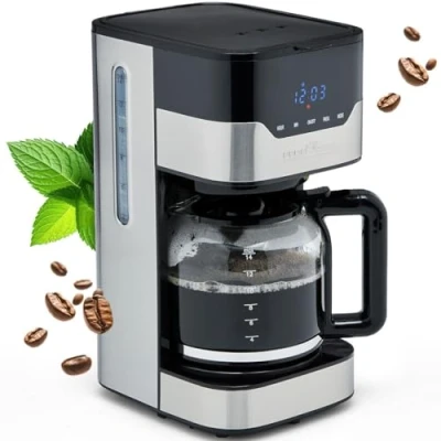 Afbeelding van Koffiezetapparaat ProfiCook PC KA 1169 12 tot 14 kopjes 900 Watt Touch Control Zilver en zwarte kleur