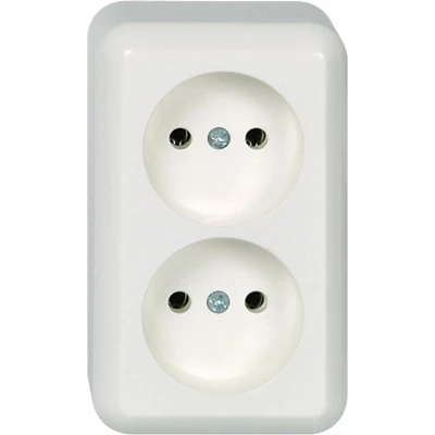 Afbeelding van Stopcontact Opbouw 2V Polarwit Contura Schneider Electric 395904