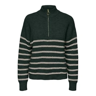 Afbeelding van Only Trui Onltokyo L/s Zip Pullover Knt Noos 15282472 Scarab/pumice Stone Dames Maat XL