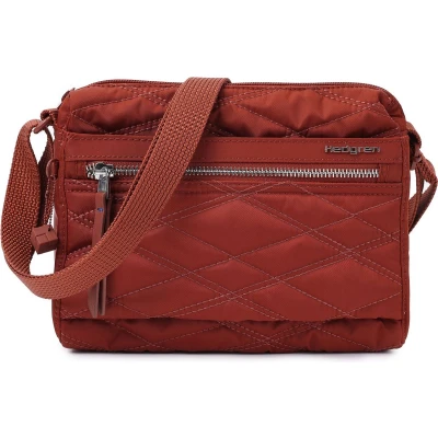 Afbeelding van Hedgren Schoudertas Inner City Eye Shoulder Bag RFID New Quilt Brandy Brown Donkerrood