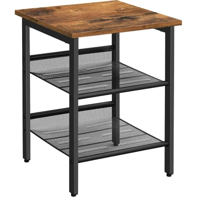 Afbeelding van Parya Home Bijzettafel met 2 Gaasplanken Salontafel in Industrieel Stijl