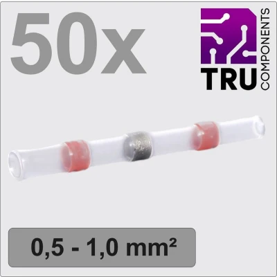 Afbeelding van TRU COMPONENTS TC 12888420 Stootverbinder Met krimpkous 0.5 mm² 1.0 Volledig geïsoleerd Rood 50 stuk(s)