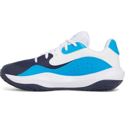 Afbeelding van Under Armour Unisex Ua Lockdown 7 lage basketbalschoen, Midnight Navy Elektrisch Blauw Wit, 45 EU
