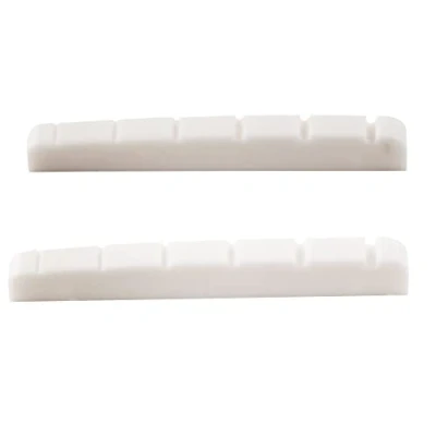 Afbeelding van Musiclily Pro Ureumhars Kunststof 42mm Slotted Topkam Strat Tele Platte Bodem voor 6 snarige Elektrische Gitaar Stratocaster/Telecaster,Wit (2 Stuks)