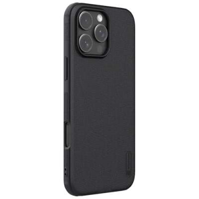 Afbeelding van Nillkin Frosted Shield Hoesje Geschikt voor Apple iPhone 16 Pro Compatibel met MagSafe Back Cover Magneet Zwart