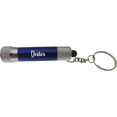 Afbeelding van Zaklamp Sleutelhanger Met Naam Blauw Dexter