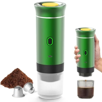 Afbeelding van koffiezetapparaat met meerdere capsules, 3 in 1 express koffiezetapparaat, 4 6 minuten, zelfverwarming, kleine grote gemalen koffie, draagbaar voor kantoor,