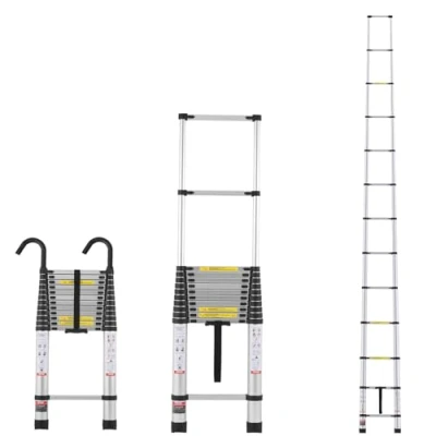 Afbeelding van VEVOR telescoopladder, trapladder, vouwladder, uitschuifbare ladder, 170 kg, 5 m