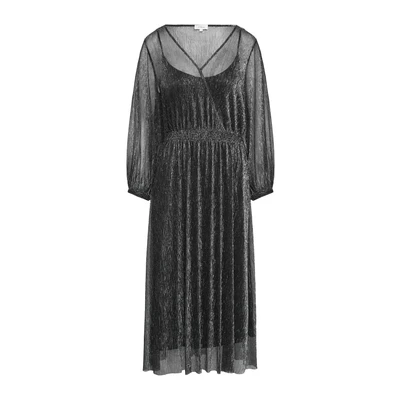 Afbeelding van s.Oliver midi jurk lurex zwart