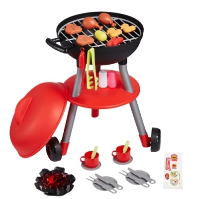 Afbeelding van VEVOR Kinderbarbecuegrill keukenspeelgoedset met rookgeluiden en licht, 28 delig