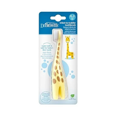 Afbeelding van Dr. Brown Dr Browns Tandenborstel 0/3 jaar Geel