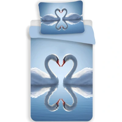 Afbeelding van Dekbedovertrek Zwaan Eenpersoons 140 x 200 cm Polyester