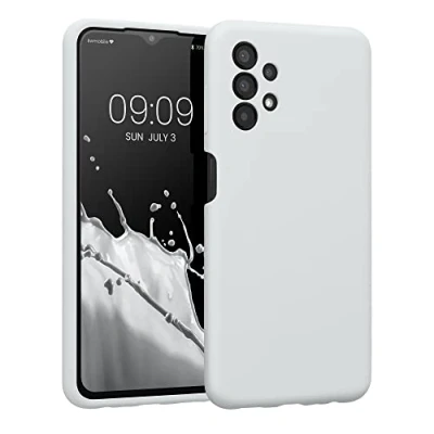 Afbeelding van kwmobile telefoonhoesje geschikt voor Samsung Galaxy A13 4G TPU backcover met siliconen coating Smartphone case in mat wit