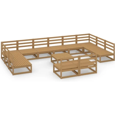 Afbeelding van vidaXL 13 delige Loungeset massief grenenhout