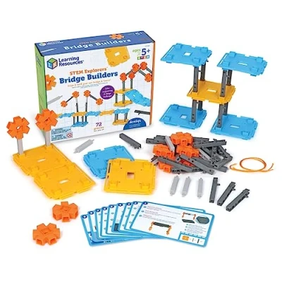 Afbeelding van Learning Resources STEM Explorers Bruggenbouwers, 72 delen, leeftijd 5+, speelgoed, bouwspeelgoed, sets, projecten voor kinderen, zelf bouwen speelgoed