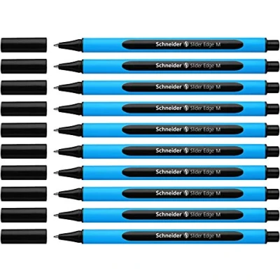 Afbeelding van Schneider Balpen Slider Edge medium punt, zwart 10 stuks