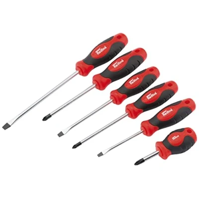 Afbeelding van Draper Redline 6 delige Soft Grip Schroevendraaier Set met Magnetische Tips 68013 Crosshead en Flathead Schroevendraaiers