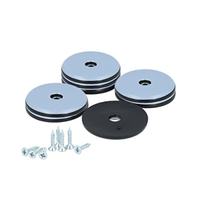 Afbeelding van GLEITGUT 8 x Teflon glijders om te schroeven, rond, 50 mm, PTFE meubelglijders, 5 mm dik