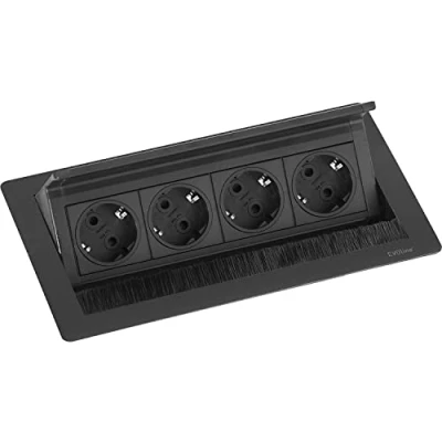 Afbeelding van EVOline Flip Top Push M 4x Schuko zwart