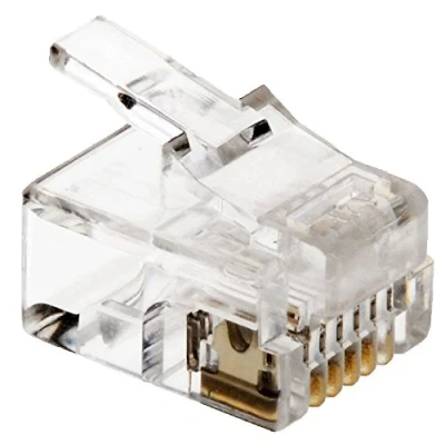Afbeelding van RJ12 krimp connector (6P6C) voor platte telefoonkabel per stuk / transparant