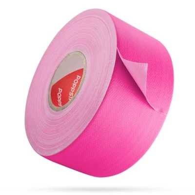 Afbeelding van POPPSTAR Neon UV plakband 25 m x 50 mm, fluorescerend weefseltape, neonroze, 1 rol