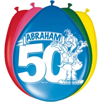 Afbeelding van Ballonnen Abraham 30cm 8 stuks