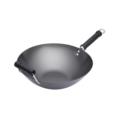 Afbeelding van Anti kleef inductie wok met platte bodem 35,5cm