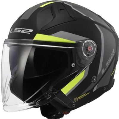 Afbeelding van LS2 OF603 Infinity II Focus Jet Helm, zwart geel, afmeting 2XL voor man