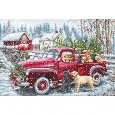 Afbeelding van Letistitch Kruissteek set &quot;Kerstlevering&quot;, tellpatroon, 47x32cm