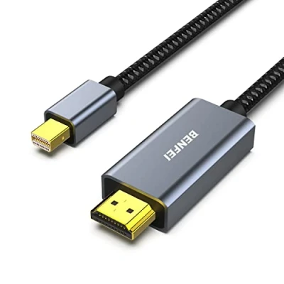 Afbeelding van Mini DisplayPort naar HDMI kabel, BENFEI 1,8 m DP adapter compatibel met MacBook Air/Pro, Microsoft Surface Pro/Dock, Monitor, Projector [Aluminium Shell &amp; Nylon Kabel]