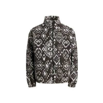 Afbeelding van JACK &amp; JONES Fleece jas donkergrijs / wit