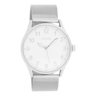 Afbeelding van OOZOO Timepieces zilverkleurige horloge met metalen mesh armband C9515