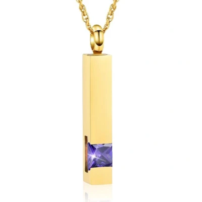 Afbeelding van Luxe Ashanger Met Ketting Assieraad Goudkleurig Paarse Steen As Gedenksieraad Urn Incl. vuller
