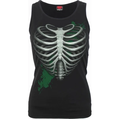 Afbeelding van Spiral Mouwloze top S HEART RIBS GLOW IN THE DARK Zwart